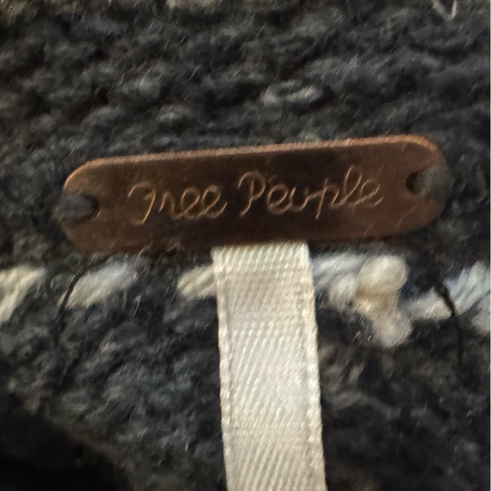Free People Chunky Knit Embellished Cowl Neck Sweater – Size M - Picture 9 of 9